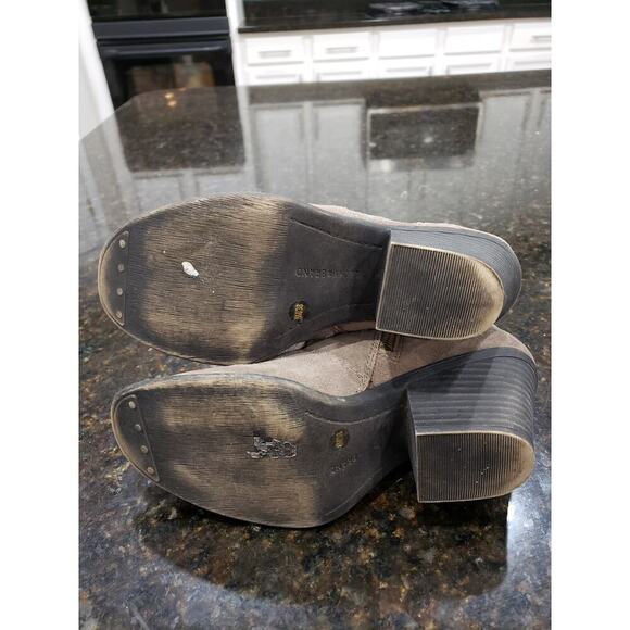 Lucky Brand Mantova Ankle Boots Womens 8M Beige Round Toe Block Heel Side Zipper - Picture 5 of 10